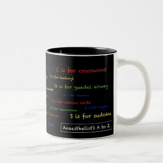 Café Em Dois Tons O A do Anaesthetist á caneca de Z - preto