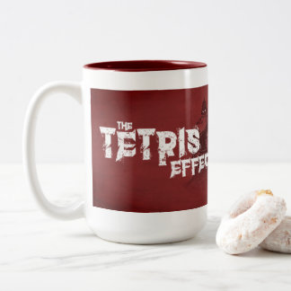 Café Em Dois Tons O efeito de Tetris - caneca da extra grande