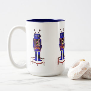 Café Em Dois Tons "O Robô" (450 ml) Caneca de Duas Cores