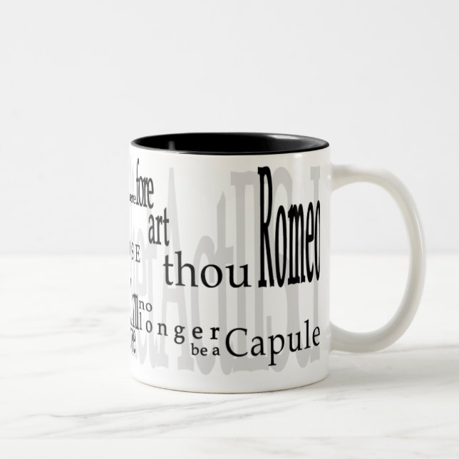 Café Em Dois Tons "O Romeo, Romeo!" Caneca das citações de (Direita)