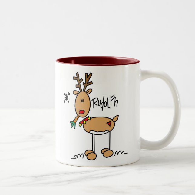 Café Em Dois Tons O vermelho cheirou a caneca de Reigndeer (Direita)