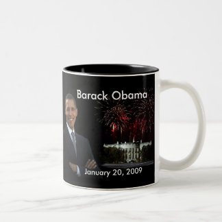 Café Em Dois Tons Obama Congrats - caneca do dia de inauguração