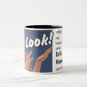 Café Em Dois Tons Olhar caseiro de Erik "!" Caneca da lembrança