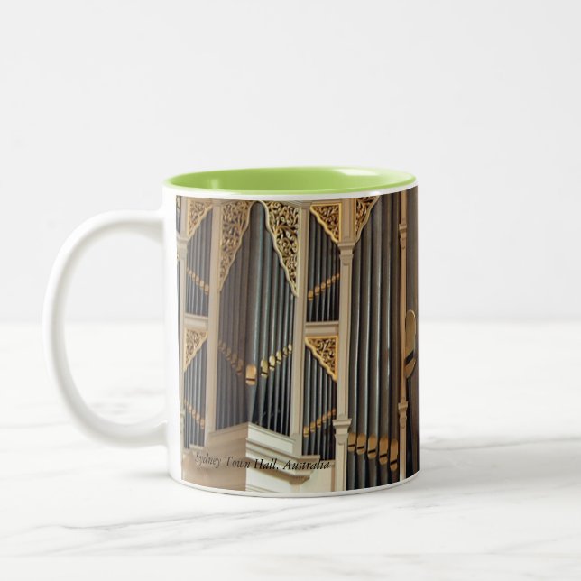 Café Em Dois Tons Órgão de Sydney Town Hall fecha a caneca (Esquerda)