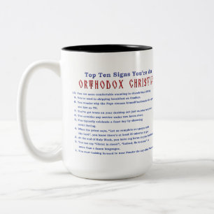 Café Em Dois Tons Ortodoxo Christian Top 10 assina caneca de 15 oz c