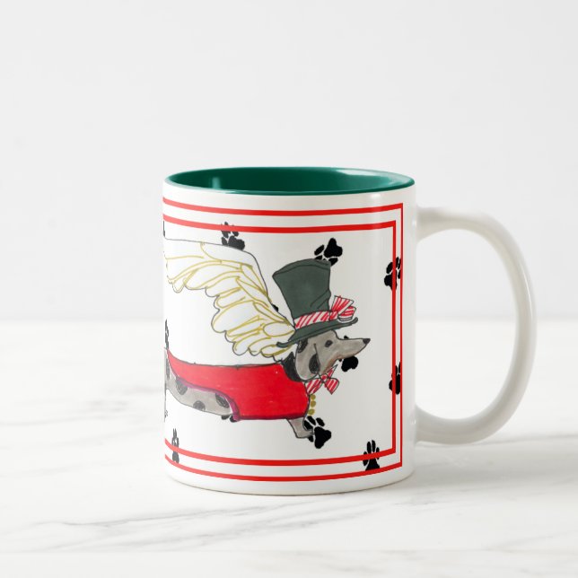 Café Em Dois Tons Os anjos de Gulliver Dapple a caneca de Pawprint (Direita)