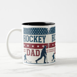 Café Em Dois Tons Pai de hóquei USA Caneca de bandeira