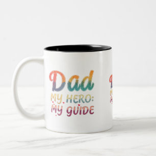 Café Em Dois Tons Pai: Meu Herói, Meu Guia – Caneca de Duas Cores (3