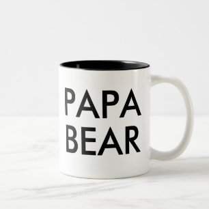 Café Em Dois Tons Papa Bear   humor engraçado caneca de piada