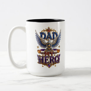 Café Em Dois Tons Papai Meu Herói Caneca de Aniversário Águia Majest