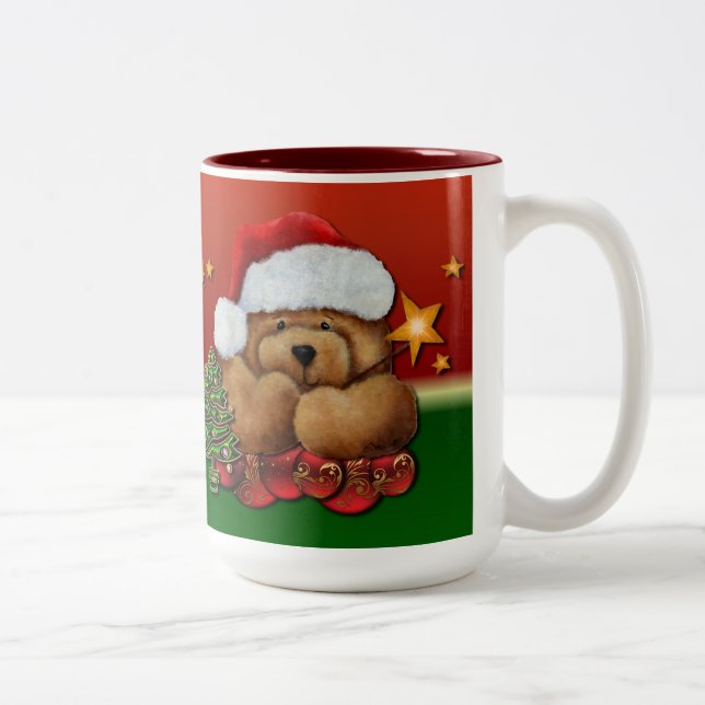 Café Em Dois Tons Papais noeis bonitos carregam caneca de Natal (Direita)