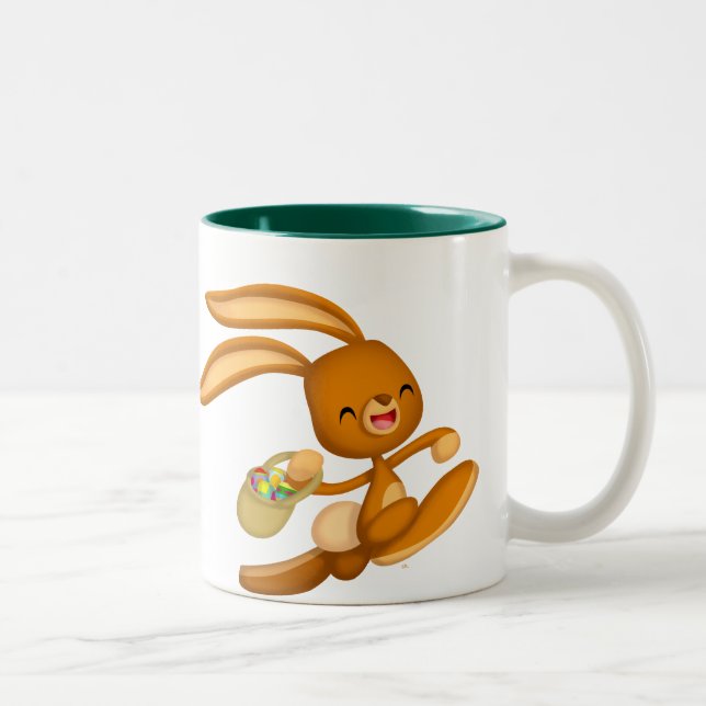 Café Em Dois Tons Páscoa coelhinha na caneca de desenho! (Direita)
