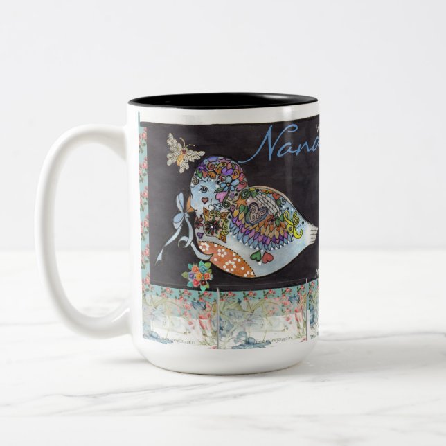 Café Em Dois Tons "Pássaro bonito caneca personalizada de (2)" (Esquerda)