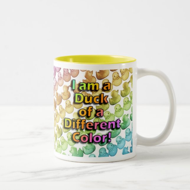 Café Em Dois Tons Pato de uma CANECA diferente da cor (Direita)