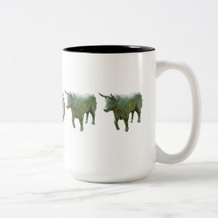 Café Em Dois Tons "Pense dentro do boi" a caneca de 15 onças