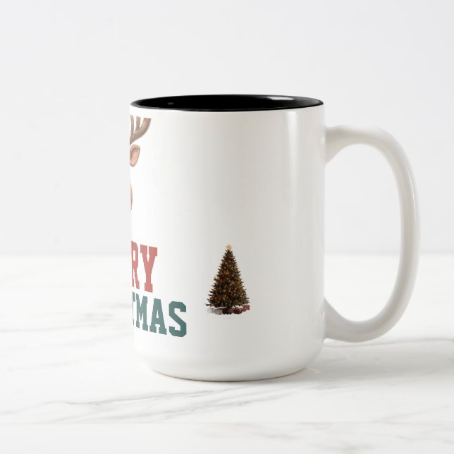 Café Em Dois Tons Personalize presente de caneca de Natal (Direita)
