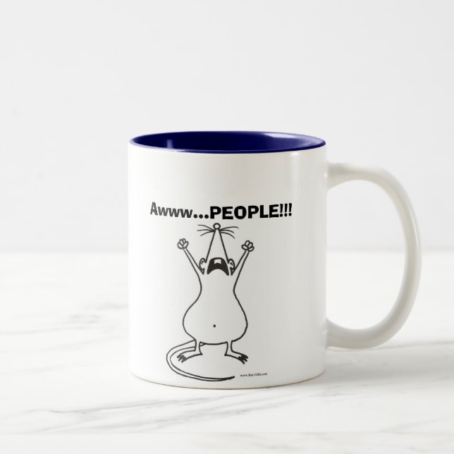 Café Em Dois Tons PESSOAS de Awww…!!! Caneca do rato (Direita)