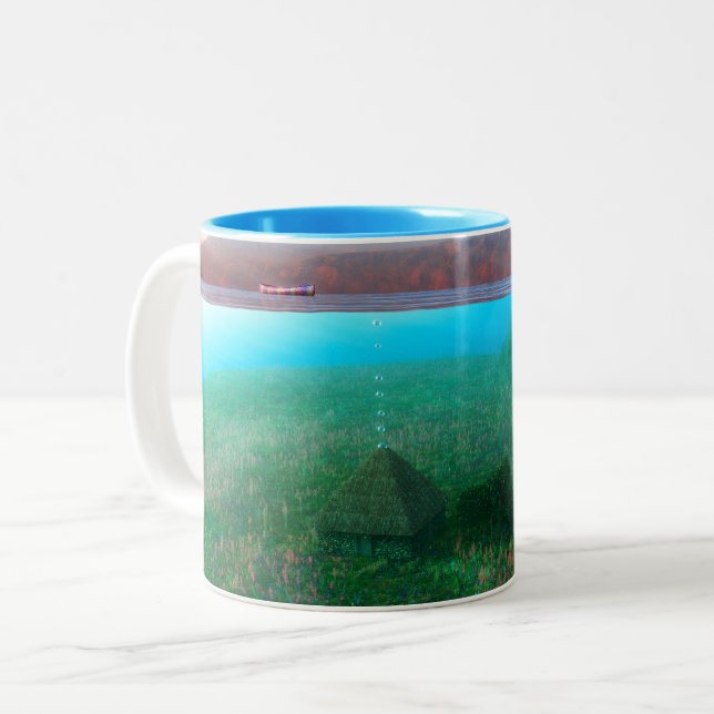 Café Em Dois Tons Phantastes: A Caneca de Algodão da Ilha (Frente Esquerda)