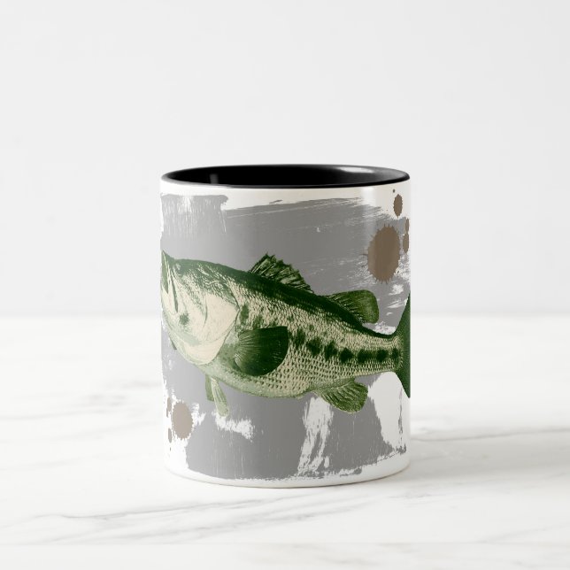 Café Em Dois Tons Pintado verde-escuro de peixe esfrega a caneca de  (Centro)