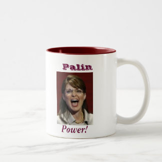 Café Em Dois Tons Poder de Palin! - Caneca de Sarah Palin