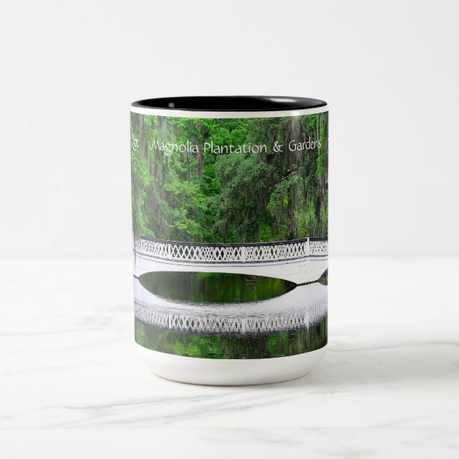 Café Em Dois Tons Ponte branca longa caneca de 15 onças (Centro)