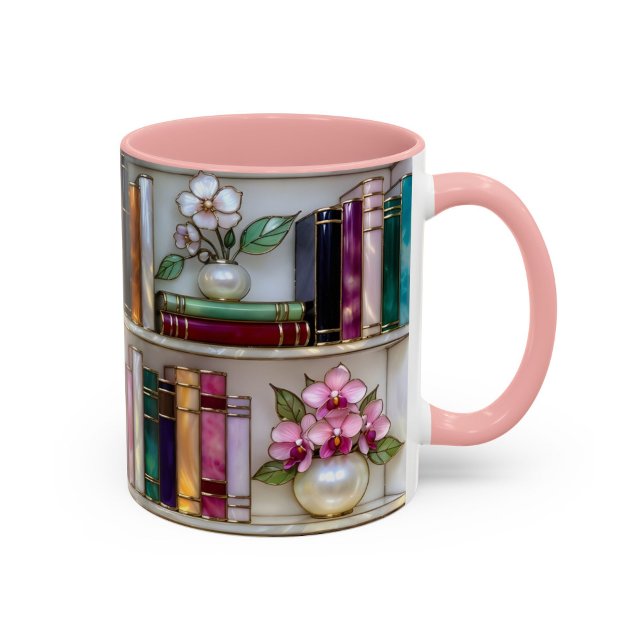 Café Em Dois Tons Prateleira de Vidro Estampado Caneca | Presente pa (Criador carregado)