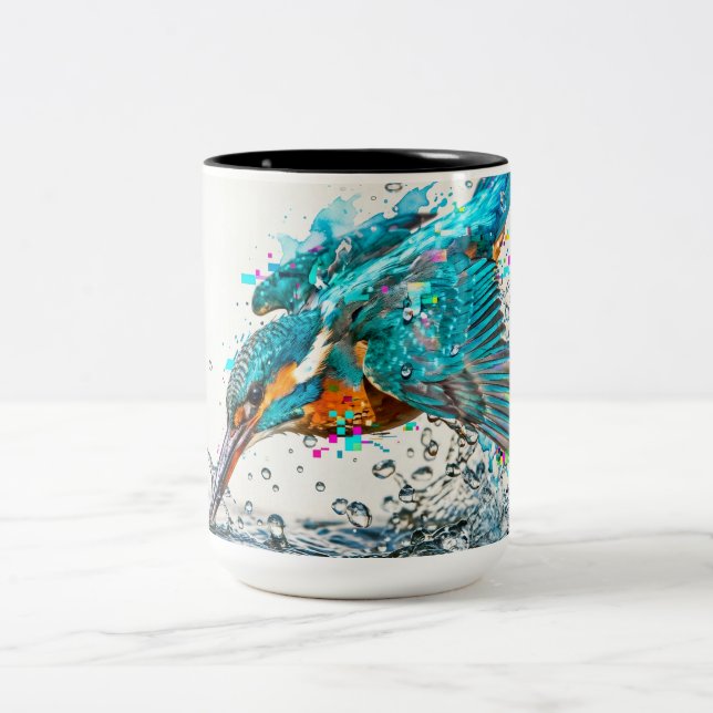 Café Em Dois Tons Presente para Observadores de Pássaros Caneca Desl (Centro)