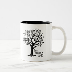 Café Em Dois Tons Preto/branco caneca de 11 onças - adopção da
