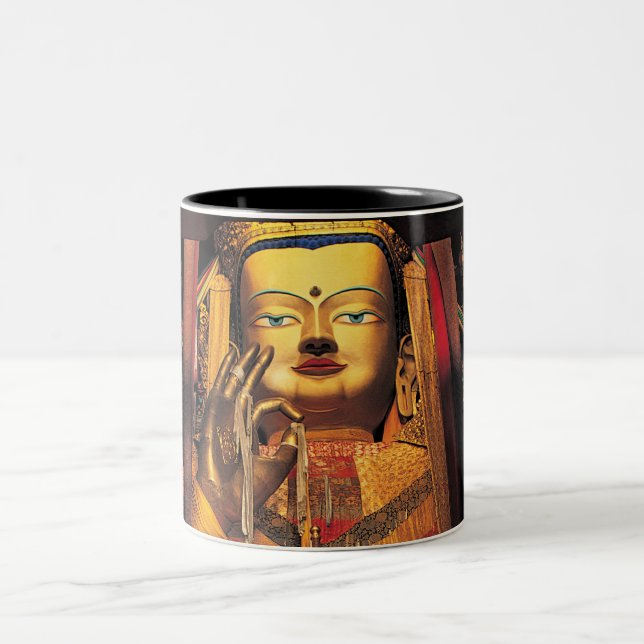 Café Em Dois Tons Preto/branco futuros da caneca de Buddha (Centro)
