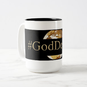 Café Em Dois Tons Preto do #GODDEEPER (TM) caneca do Dois-Tom de 15