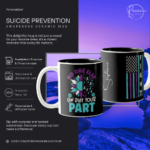 Café Em Dois Tons Prevenção de Suicídio para Ninguém Mais Caneca de