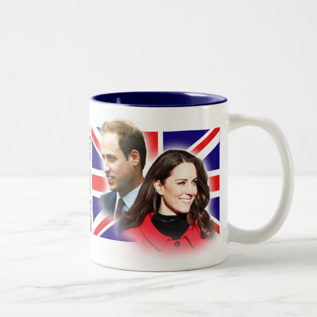 Café Em Dois Tons Príncipe William & caneca de Kate Middleton (Direita)