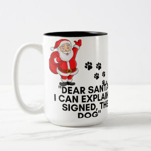 Café Em Dois Tons Querido Papai Noel Eu Posso Explicar Caneca de Nat