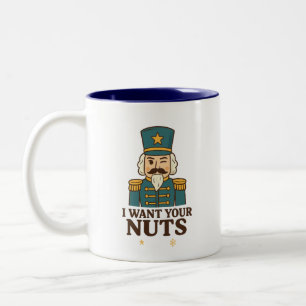 Café Em Dois Tons Quero Suas Nozes - Caneca de Duas Cores do Quebra-