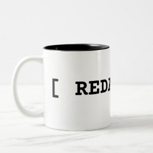 Café Em Dois Tons [ REDACTED ] Minimalista Tipográfico Caneca de Dua