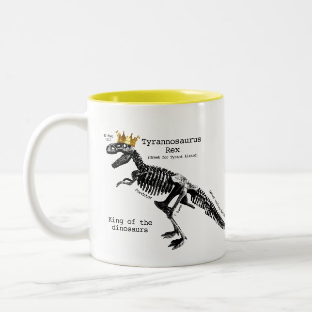 Café Em Dois Tons Rei de esqueleto da caneca de T Rex dos (Esquerda)