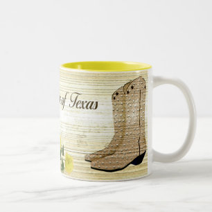 Café Em Dois Tons Rosa amarelo da caneca de Texas