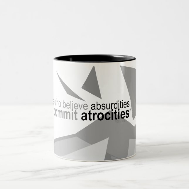Café Em Dois Tons Roupa ateu - caneca do gráfico das citações de (Centro)