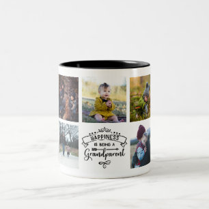 Café Em Dois Tons Ser Feliz é ser Avô Caneca de Foto Personalizada