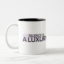 Café Em Dois Tons Silêncio é um Luxo Caneca Minimalista de Duas Core