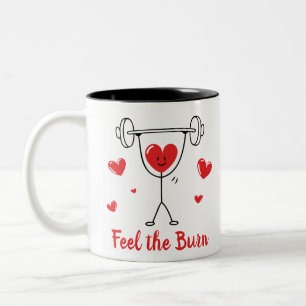 Café Em Dois Tons Sinta o Treino de Coração Queimando Caneca de Acad