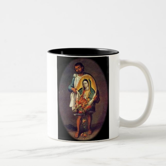 Café Em Dois Tons St. Juan Diego com a caneca de Guadalupe Tilma (Direita)