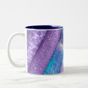 Café Em Dois Tons Tecido de Algodão Rolo Roxo & Azul Caneca