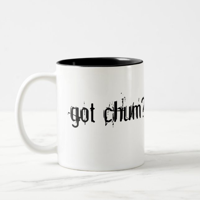 Café Em Dois Tons Tem chum? caneca de tubarão (Esquerda)