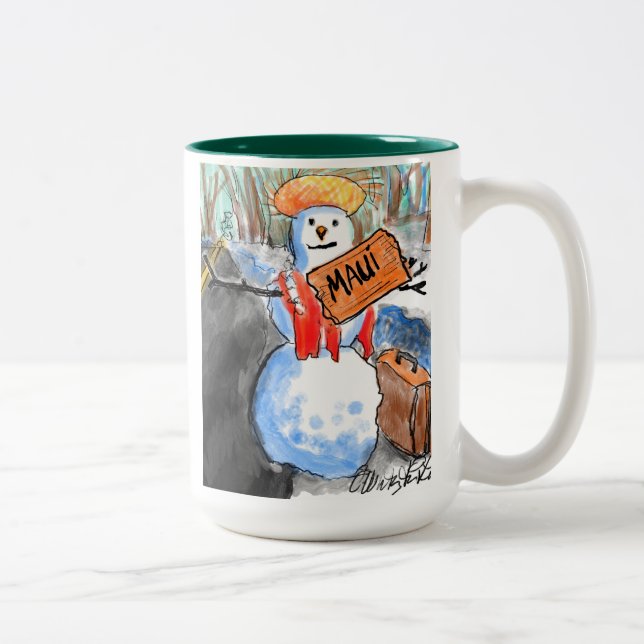 Café Em Dois Tons Tenha uma pequena caneca de Natal MAUI (Direita)