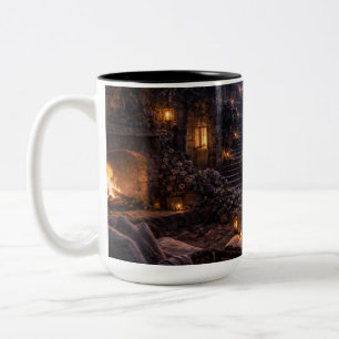 Café Em Dois Tons Terraça de Wisteria Escada Caneca Preta
