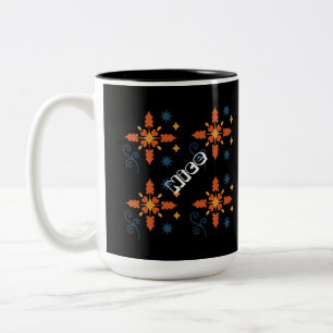 Café Em Dois Tons Texto Agradável com Estilo de Caneca de Duas Cores