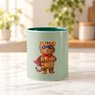 Café Em Dois Tons Tigre Herói Caneca de Mascará de Super-Herói Fof