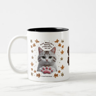 Café Em Dois Tons Todo Miado Conta uma História – Caneca Bicolor de 