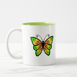 Café Em Dois Tons Tome sempre uma caneca de borboleta maravilhosa